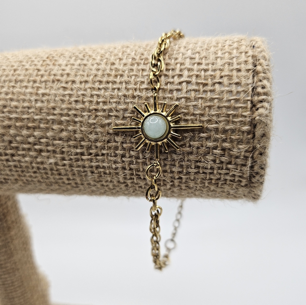 🆕️Vintage Color Natuvral Stone Bracelet Stainless Steel Bracelet Turquois color